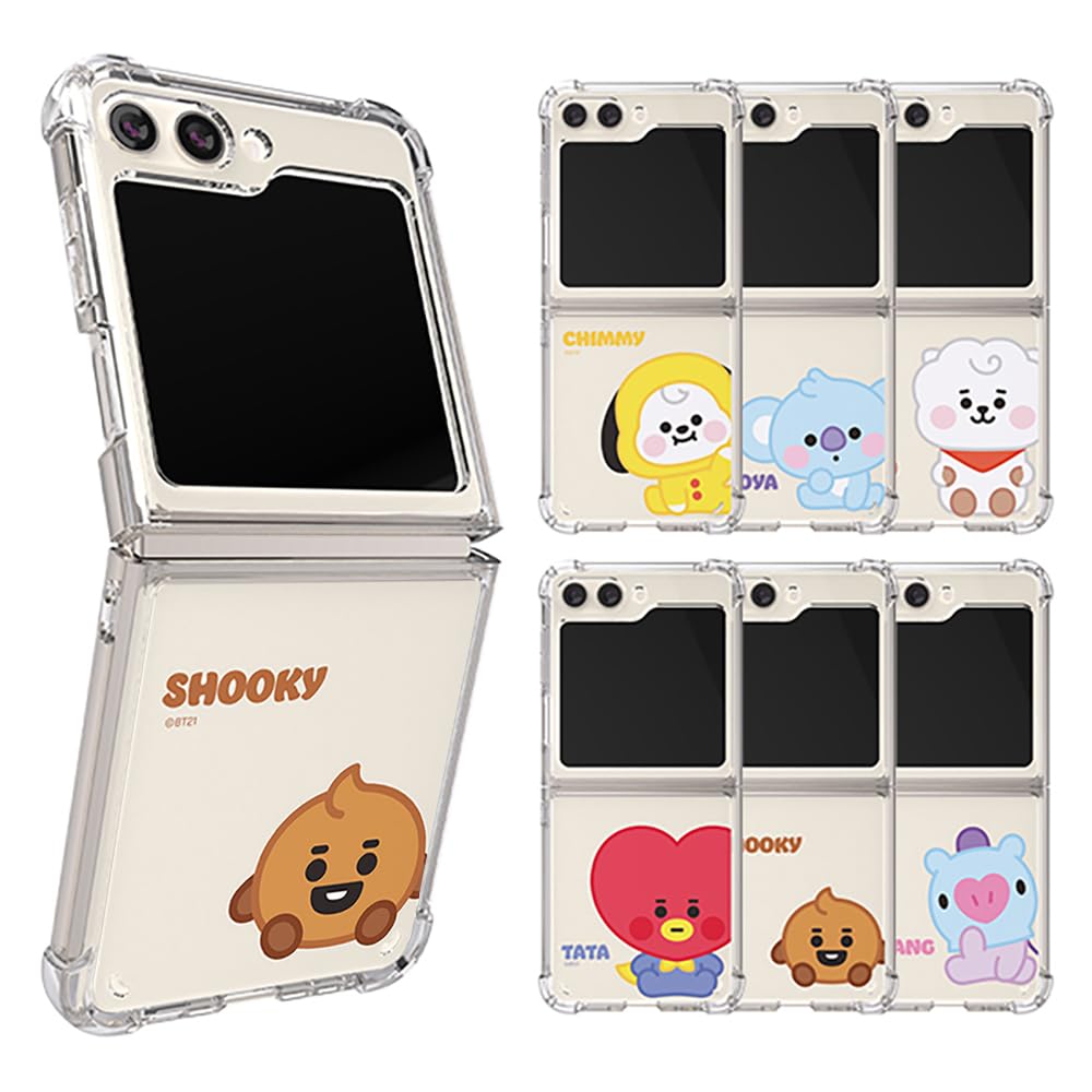 BT21 BABY GALAXY Z FLIP5 CLEAR AIR CUSHION REINFORCED CASE All 7 Characters