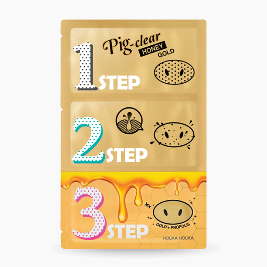 HOLIKA HOLIKA Pig Nose Clear Blackhead 3-Step Kit (Honey Gold) 3g/1ea