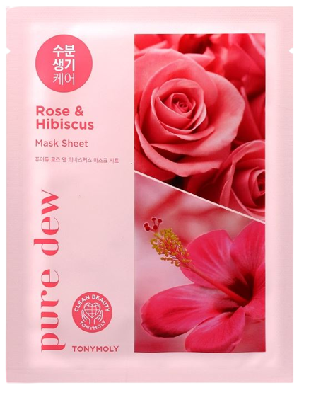 PURE DEW HIBISCUS ROSE MOIST MASK SHEET 23g