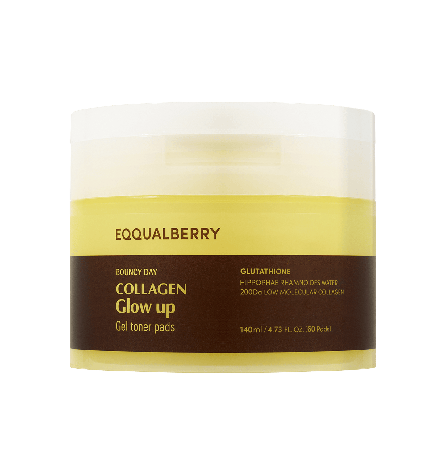 EQQUALBERRY COLLAGEN GLOW UP GEL TONER PADS 140ml | 60pads