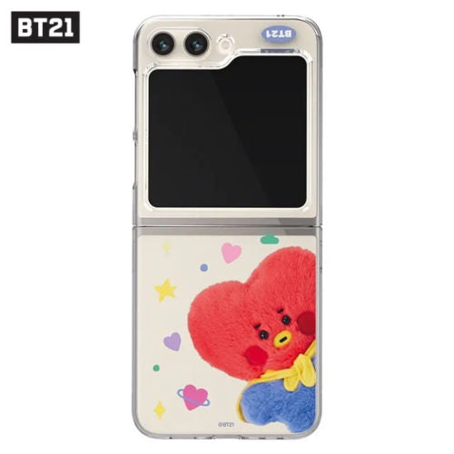 BT21 FLUFFY GALAXY Z FLIP5 CLEAR SLIM CASE TATA