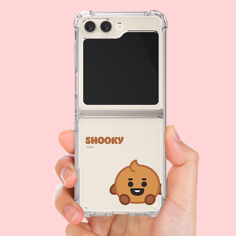BT21 BABY GALAXY Z FLIP5 CLEAR AIR CUSHION REINFORCED CASE SHOOKY