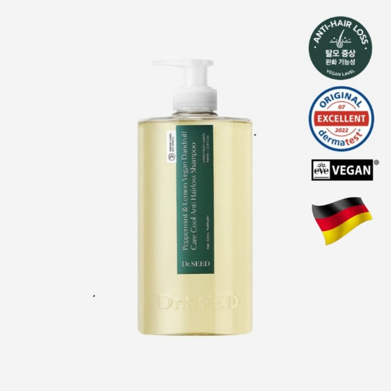 Dr.SEED Peppermint and Lemon Vegan Dandruff Cool Anti Hairloss Shampoo 1000ml