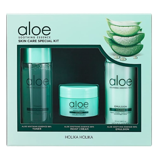 HOLIKA HOLIKA Aloe Soothing Essence Skin Care Special Set(toner50ml+emulsion50ml+cream20ml)