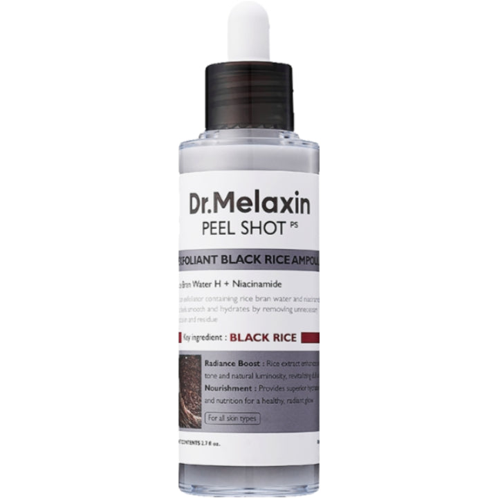 DR.MELAXIN PEEL SHOT EXFOLIATING BLACK RICE AMPOULE 80ml