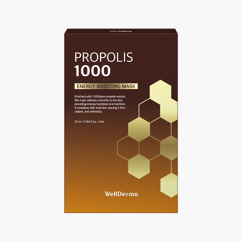 WellDerma propolis 1000 energy boosting mask (5pcs)