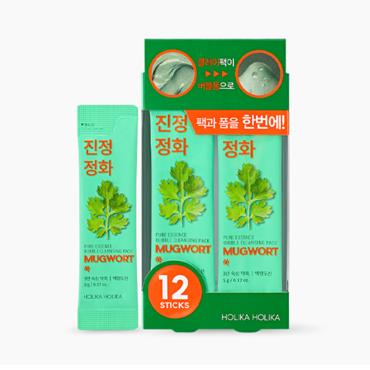 HOLIKA HOLIKA Pure Essence Mugwort Bubble Cleansing Pack 5g*12ea