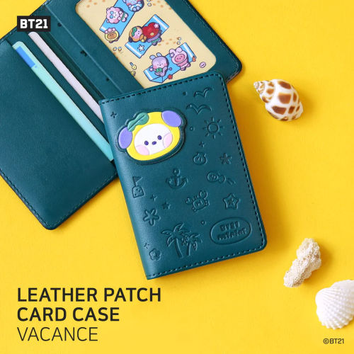 BT21 MININI LEATHER PATCH CARD CASE VACANCE CHIMMY