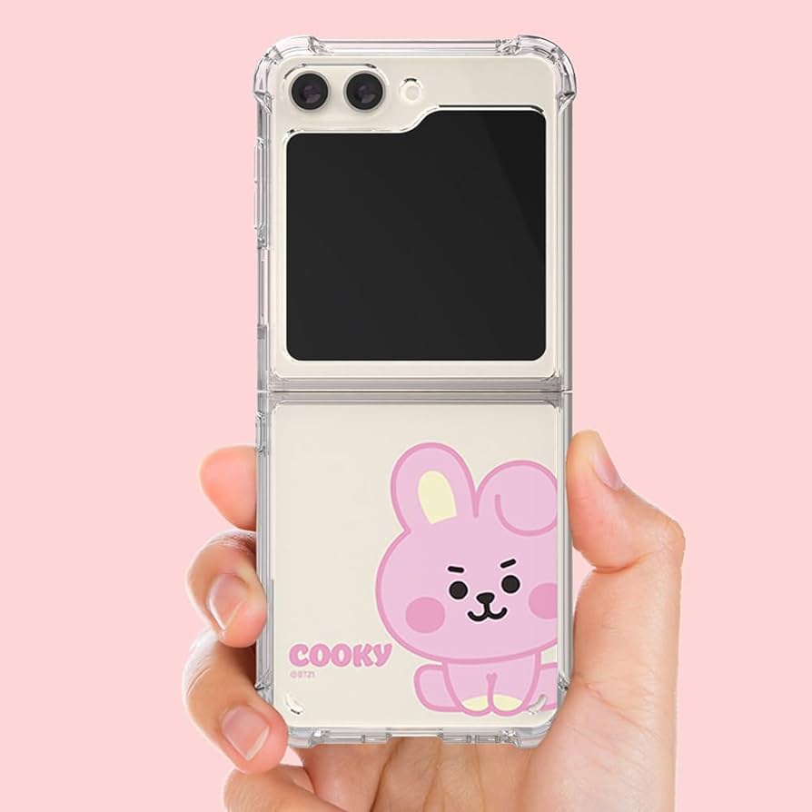 BT21 BABY GALAXY Z FLIP5 CLEAR AIR CUSHION REINFORCED CASE COOKY