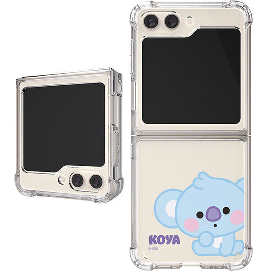BT21 BABY GALAXY Z FLIP5 CLEAR AIR CUSHION REINFORCED CASE KOYA
