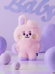 BT21 BABY FLAT FUR PURPLE HEART EDITION STANDING DOLL COOKY