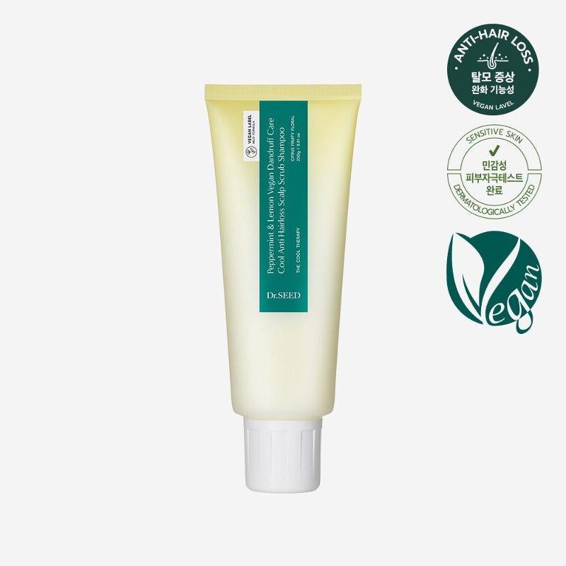 Dr/SEED Peppermint and Lemon Vegan Dandruff Care Anti Hairloss Scalp Scrub Shampoo 250ml