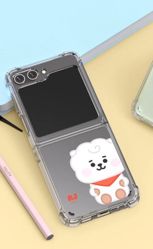 BT21 BABY GALAXY Z FLIP5 CLEAR AIR CUSHION REINFORCED CASE RJ