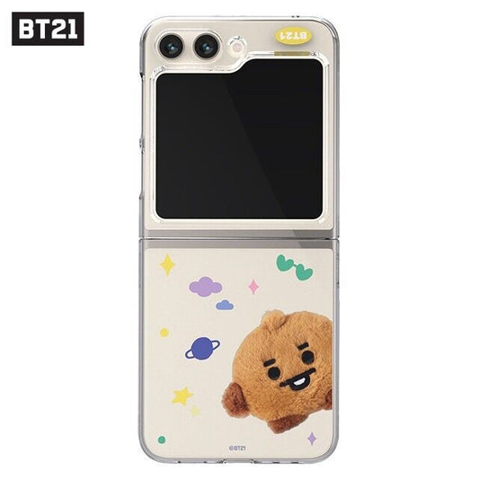 BT21 FLUFFY GALAXY Z FLIP5 CLEAR SLIM CASE SHOOKY