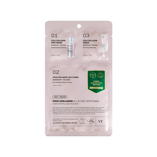 VT COSMETICS VT CICA COLLAGEN ALL IN ONE 3STEP MASK STEP1,3 - 1.5g / STEP2 - 24g