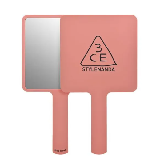 3ce MOOD RECIPE SQUARE HAND MIRROR #ROSE BEIGE