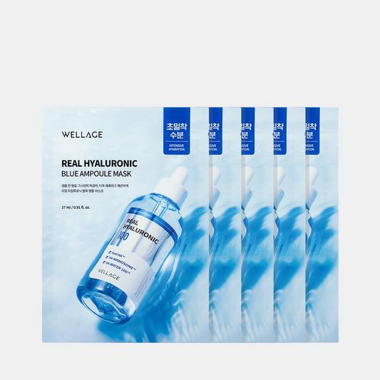 Wellage Real Hyaluronic Blue Ampoule Mask 5ea