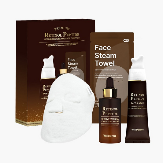 WellDerma premium retinol peptide lifting restore massage care set