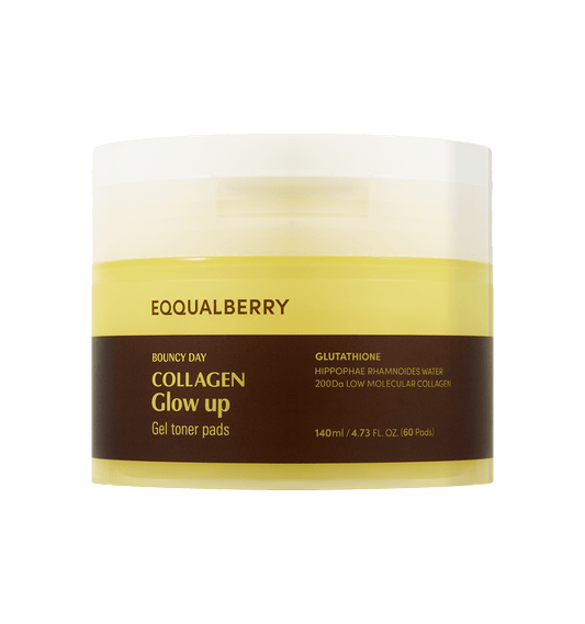 EQQUALBERRY COLLAGEN GLOW UP GEL TONER PADS 140ml | 60pads