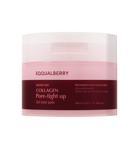EQQUALBERRY COLLAGEN PORE-TIGHT UP GEL TONER PADS 140ml | 60pads