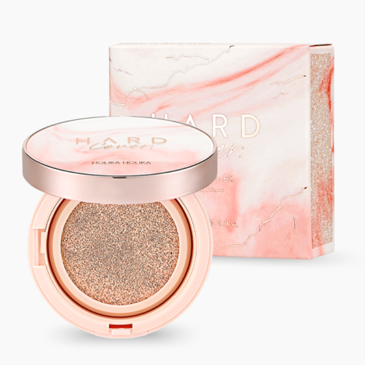 HOLIKA HOLIKA Hard Cover Glow Cushion EX (Main Product+Refill) 03 SAND IVORY 14g * 2ea