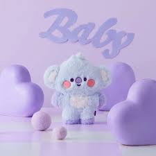 BT21 BABY FLAT FUR PURPLE HEART EDITION STANDING DOLL KOYA
