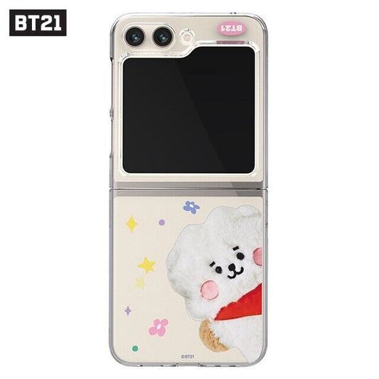 BT21 FLUFFY GALAXY Z FLIP5 CLEAR SLIM CASE RJ