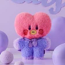 BT21 BABY FLAT FUR PURPLE HEART EDITION STANDING DOLL TATA