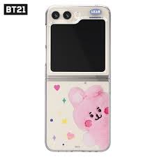 BT21 FLUFFY GALAXY Z FLIP5 CLEAR SLIM CASE COOKY