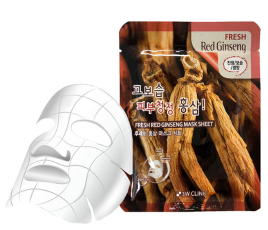 3W Clinic Fresh Red Ginseng Mask Sheet 23ml