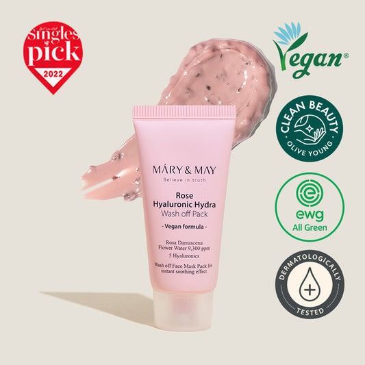 Mary&May Rose Hyaluronic Hydra Wash off Pack 30g
