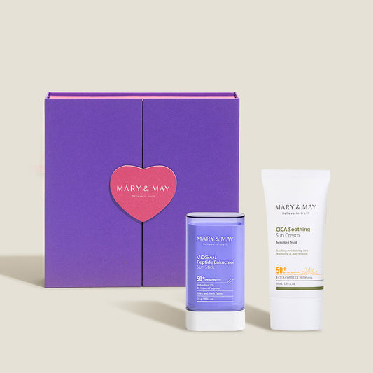 Mary&May CICA Soothing Sun Cream+Vegan Peptide Bakuchiol Sun Stick Duo Set (50ml+18g)