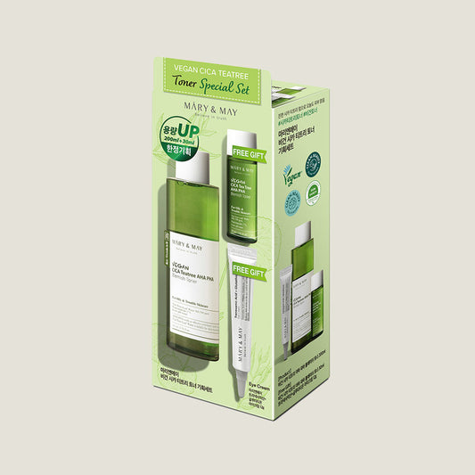 Mary&May Vegan CICA Tea Tree Toner Special Set (200ml+30ml+Eye cream 12g)