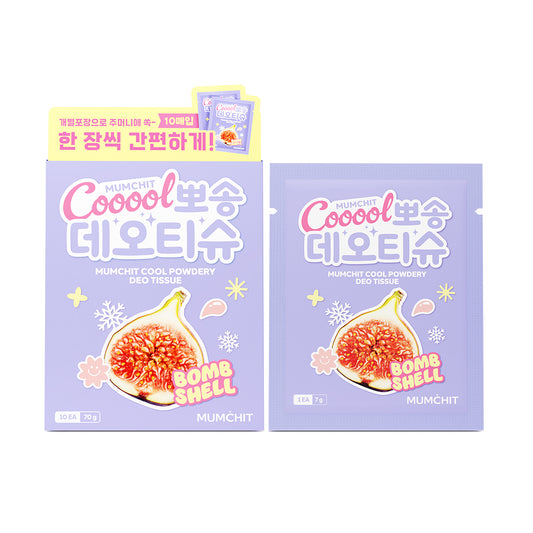 MUMCHIT Cool Powdery Deo Tissue Bomb Shellsingle sheet x 10ea