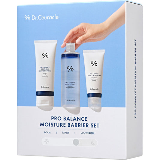 Dr.Ceuracle PRO BALANCE MOISTURE BARRIER SET(PRO BALANCE SOOTHING CLEANSING FOAM（150ml), BIOTICS TONER(300ml), BIOTICS MOISTURIZER(150ml))