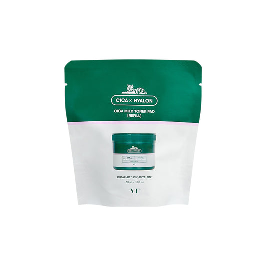 VT COSMETICS VT CICA MILD TONER PAD REFILL  (60ea, 130ml) 130ml / 60ea