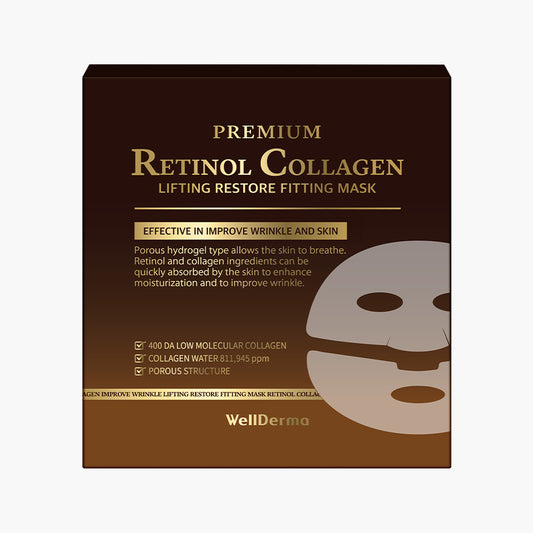 WellDerma premjum retinol collagen lifitng restore fitting mask