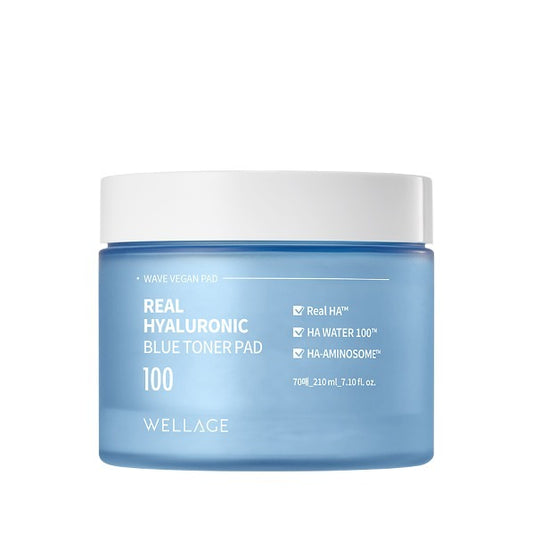 Wellage Real Hyaluronic Blue Toner Pad