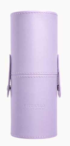 Leather cylindrical brush case Purple 226g
