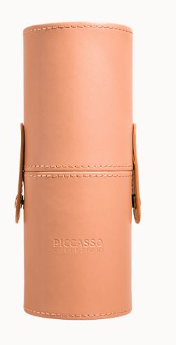 Leather cylindrical brush case Orange 226g