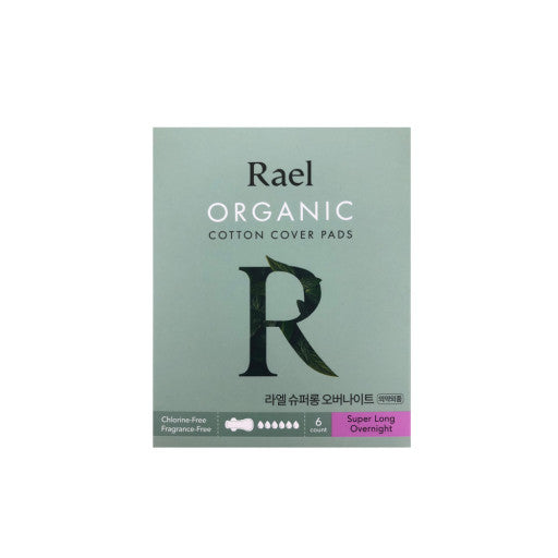 Rael Organic Cotton Cover Pads - Extra Long Overnight 6p