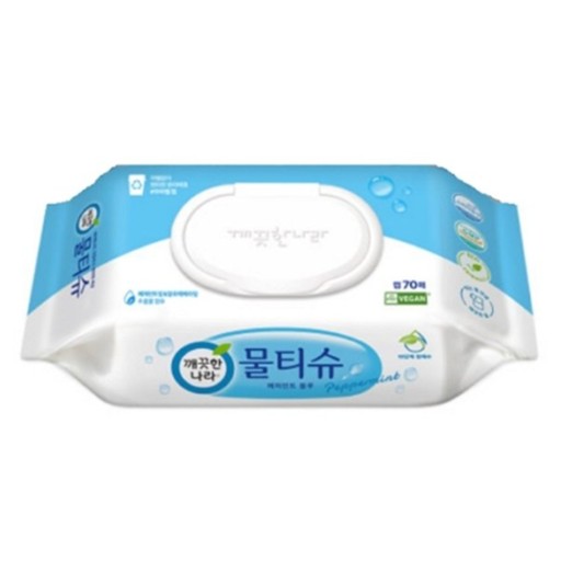 Kleannara Peppermint  Blue wet Wipes Cap 70 wipes