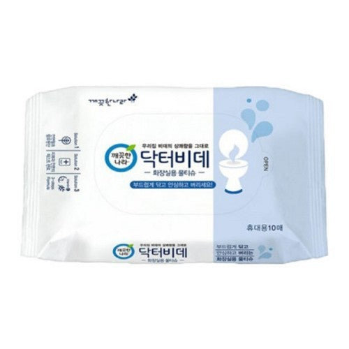 Kleannara Dr.Bidet flushable tolilet wet Wipes Portable 10 wipes