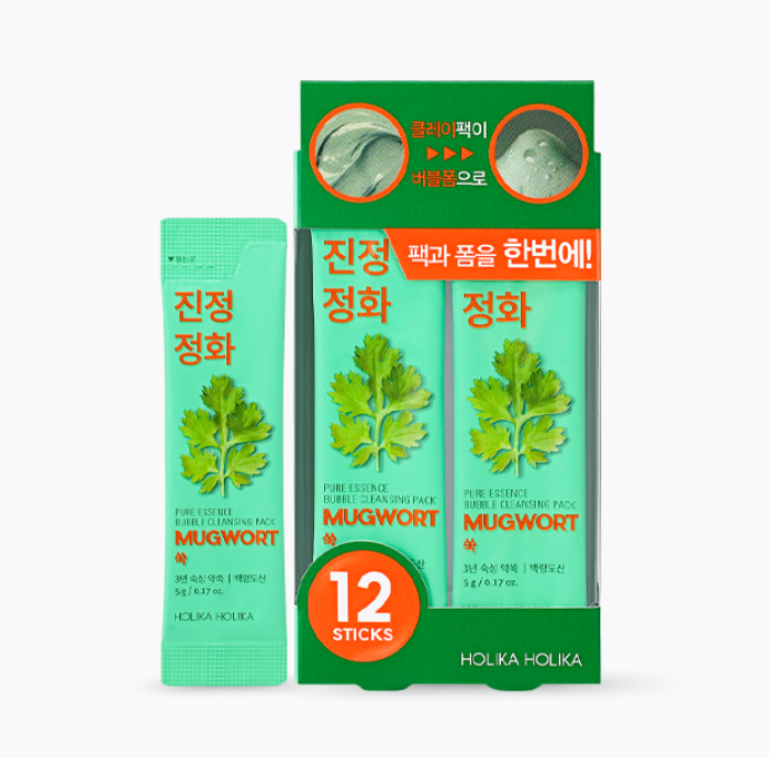 HOLIKA HOLIKA Pure Essence Mugwort Bubble Cleansing Pack 5g*12ea